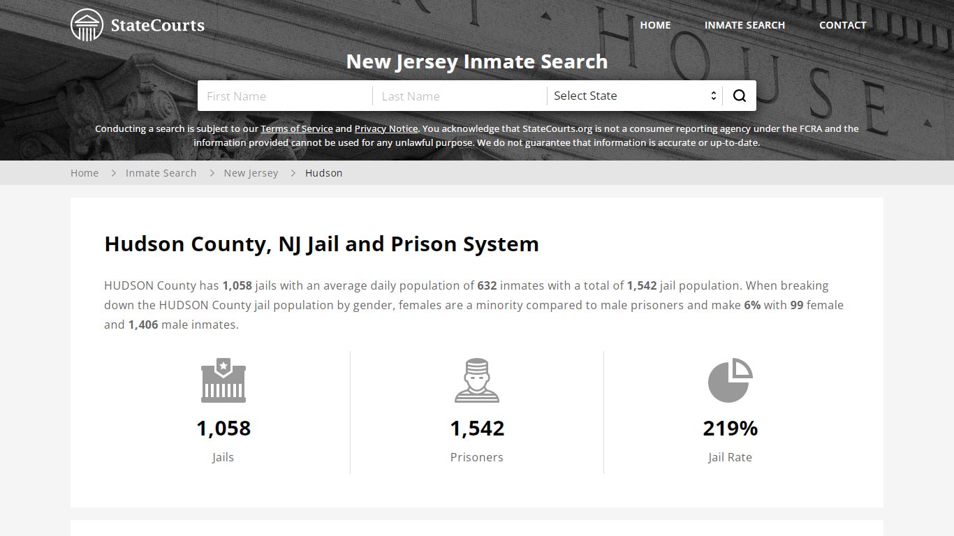 Hudson County, NJ Inmate Search - StateCourts